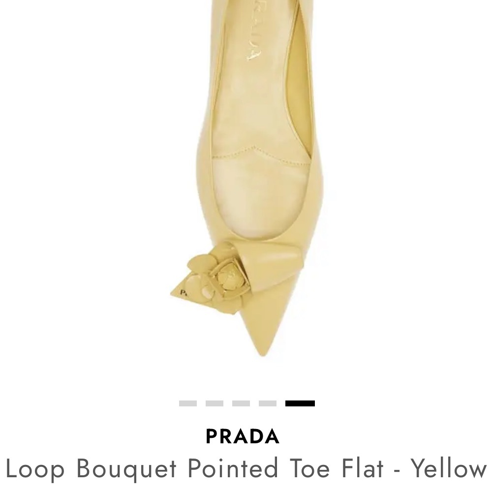 Prada Floral Accent Yellow Flats